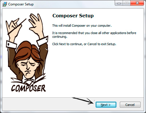 Установка composer.